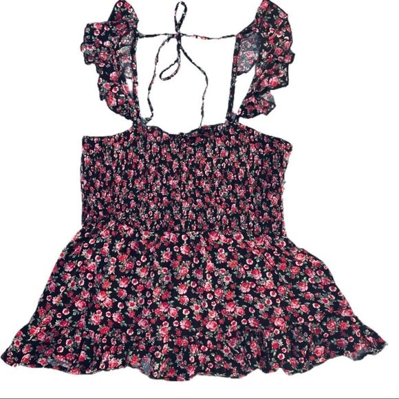 ❌❌NOT FOR SALE Francesca’s Floral Smocked Flutter Sleeve Top - Picture 3 of 7